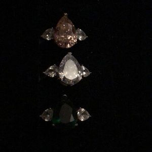 Fragrant jewels size 7 set of 3 pear shaped rings